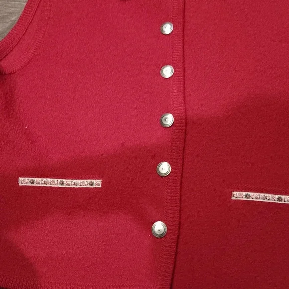 Vintage Woolrich Boiled Wool Cardigan Sweater Vest Jacket Womens L - Picture 3 of 6